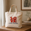 LOVE LHotel Montréal Canvas Tote Bag | Off-White Cotton Tote | Boutique LH by Georges Marciano