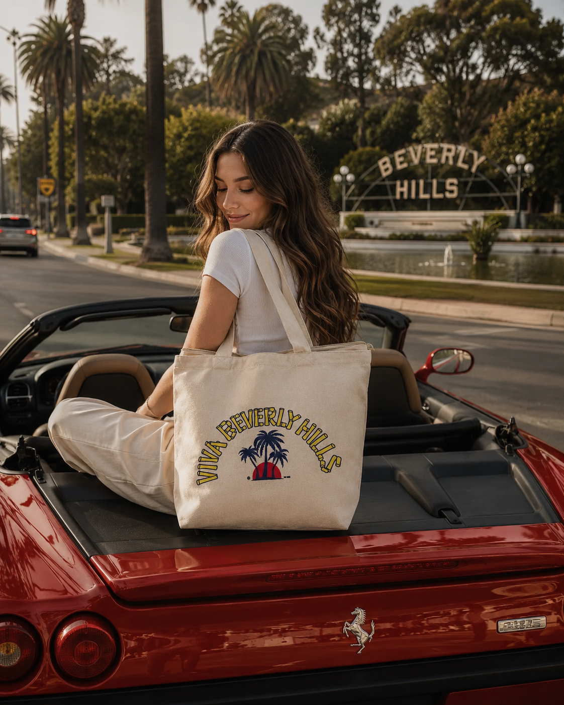 Viva Beverly Hills Canvas Tote Bag| Boutique LH Montréal