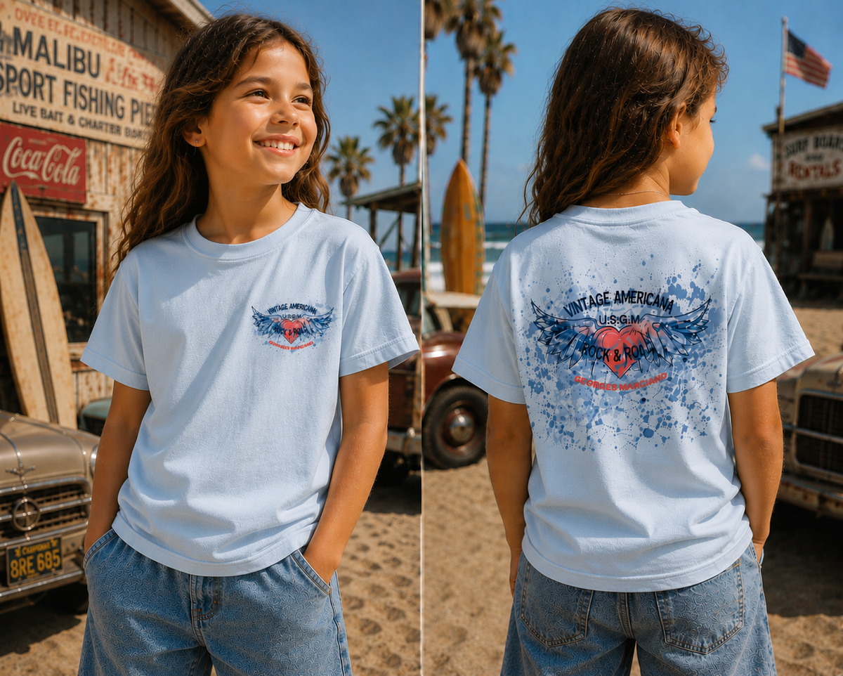 Vintage Americana Wings Graphic T-Shirt | Girl Kids Category | Boutique LH Montréal
