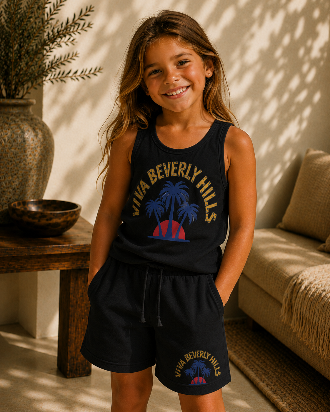 Viva Beverly Hills Kids Tank Top & Shorts Set| Girl Kids Category | Boutique LH Montréal