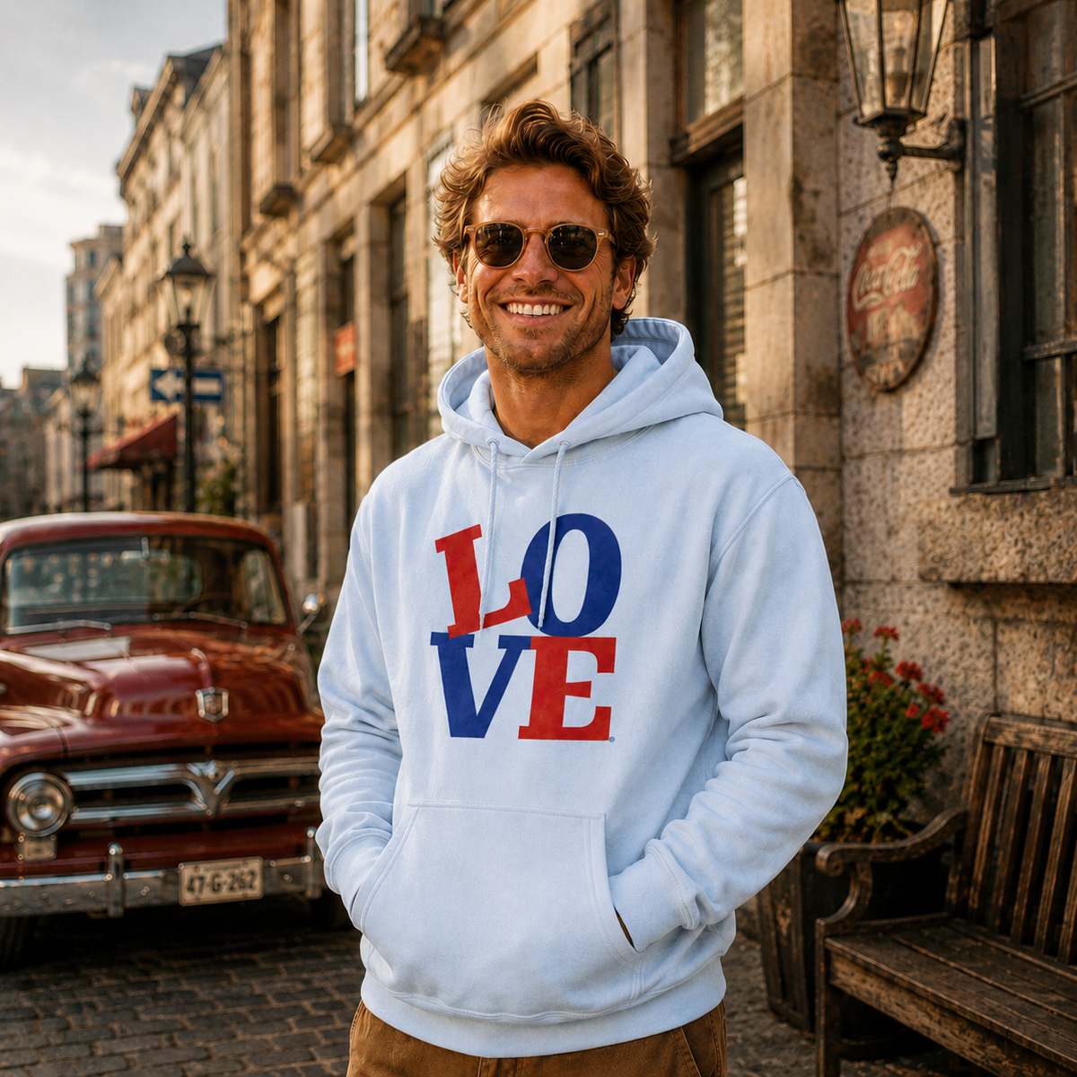 Zoe Unisex Hoodie – Bold LOVE Typography | Boutique LH Montréal