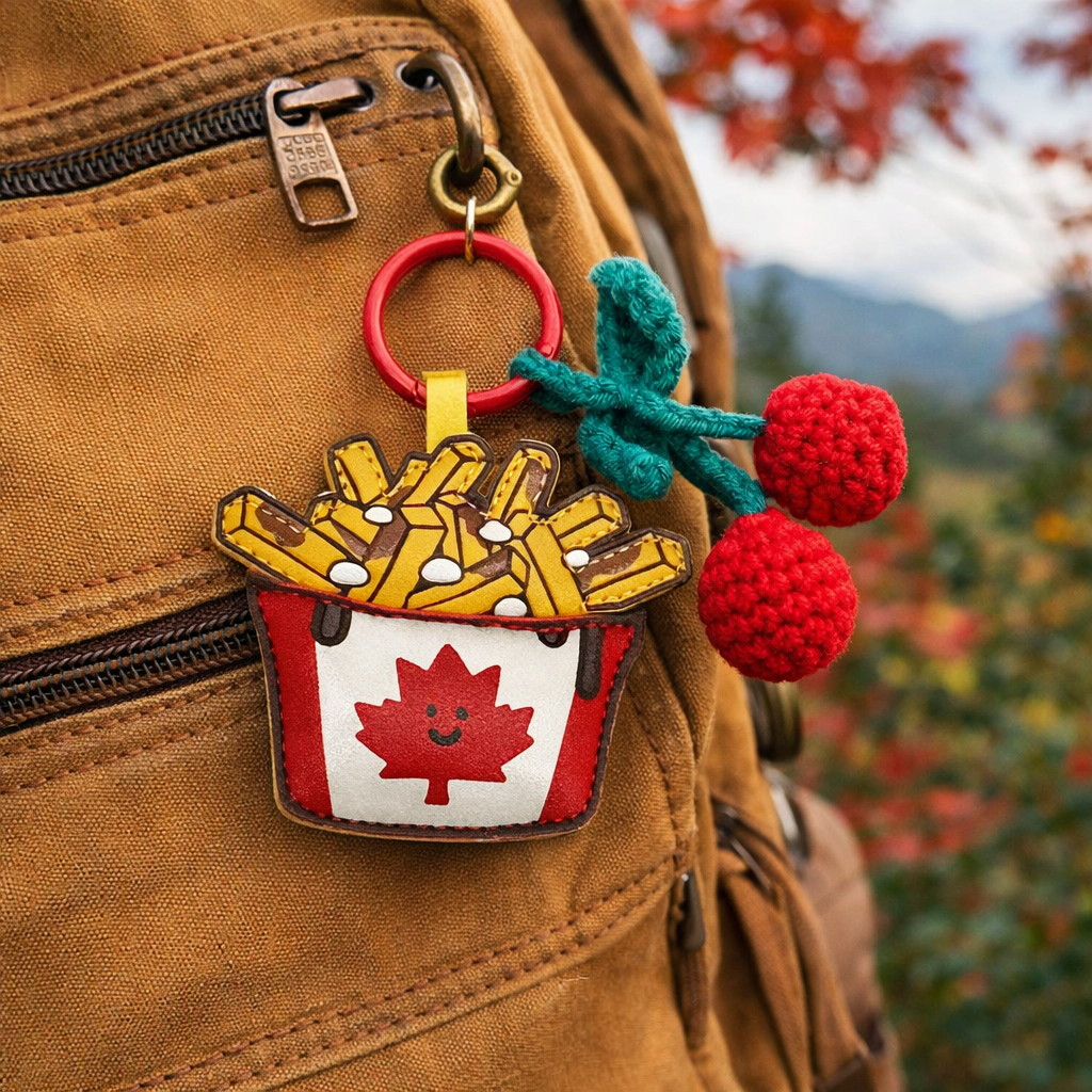 Canadian Maple Leaf French Fries Keychain – Fun Souvenir | Boutique LH Montréal