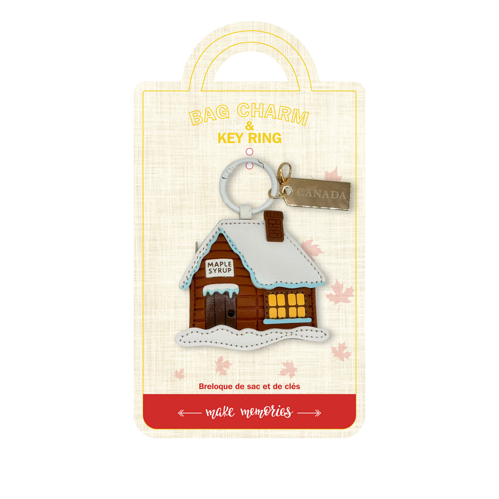 Canada Maple Syrup Cabin Faux Leather Keychain – Souvenir | Boutique LH Montréal