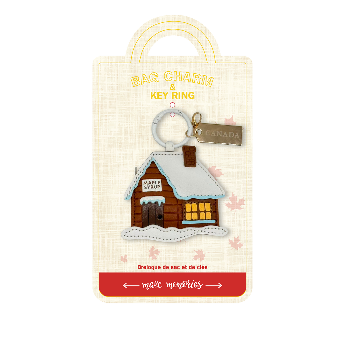 Canada Maple Syrup Cabin Faux Leather Keychain – Souvenir | Boutique LH Montréal