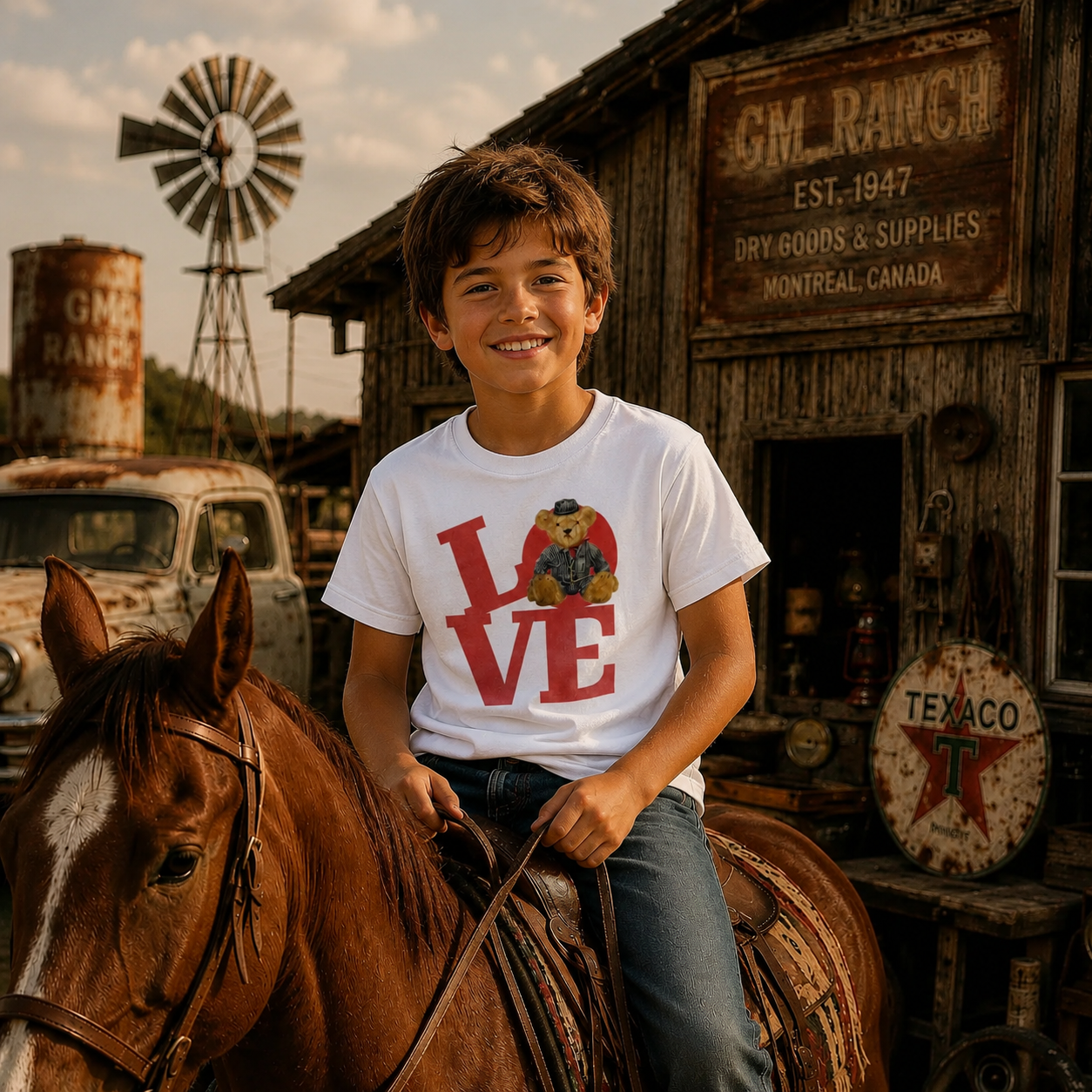 LOVE Teddy Cowboy Kids T-Shirt | Boutique LH Montréal