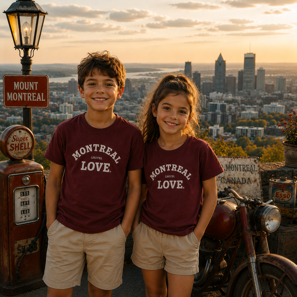 Montréal Love Kids T-Shirt – Maroon | Boutique LH Montréal