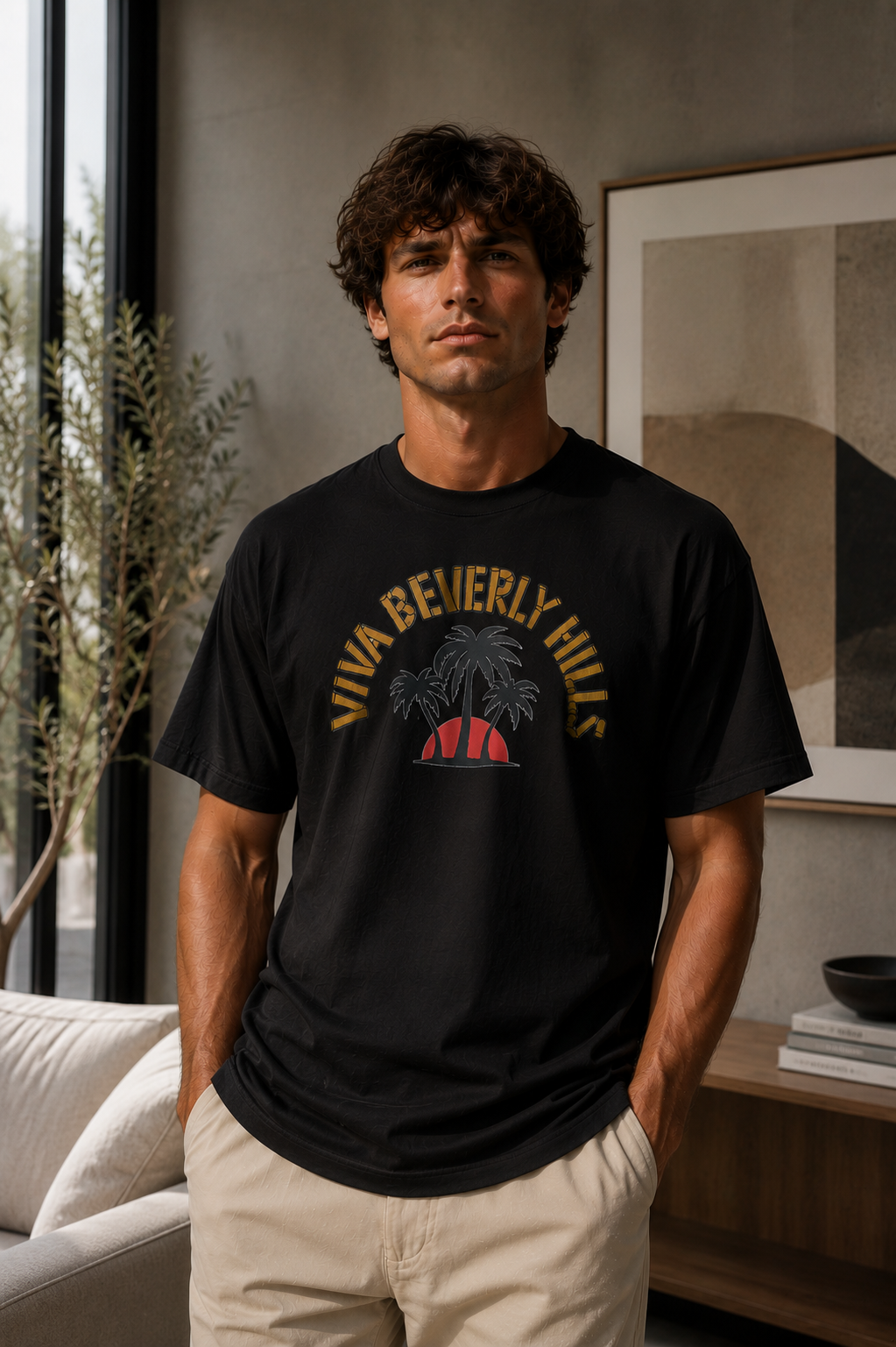 Viva Beverly Hills Palm Sunset Graphic T-Shirt | Men Category | Boutique LH Montréal