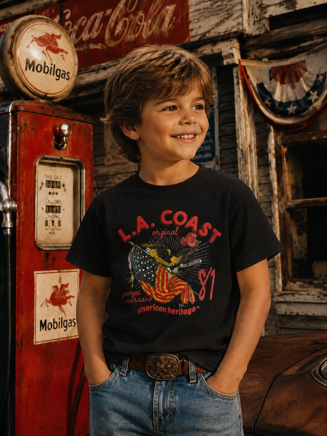 Georges Marciano Collection – L.A. Coast American Heritage Graphic T-Shirt | Boy Kids Category | Boutique LH Montréal