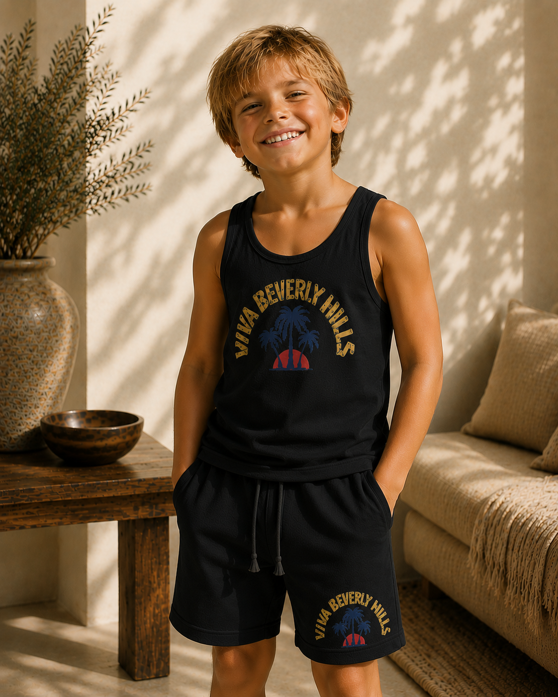 Viva Beverly Hills Kids Tank Top & Shorts Set| Boy Kids Category | Boutique LH Montréal