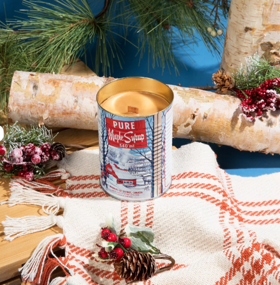 16 oz Maple Syrup Wood Wick Candle – Canadian Inspired Scented Candle | Cozy Cabin Home Fragrance