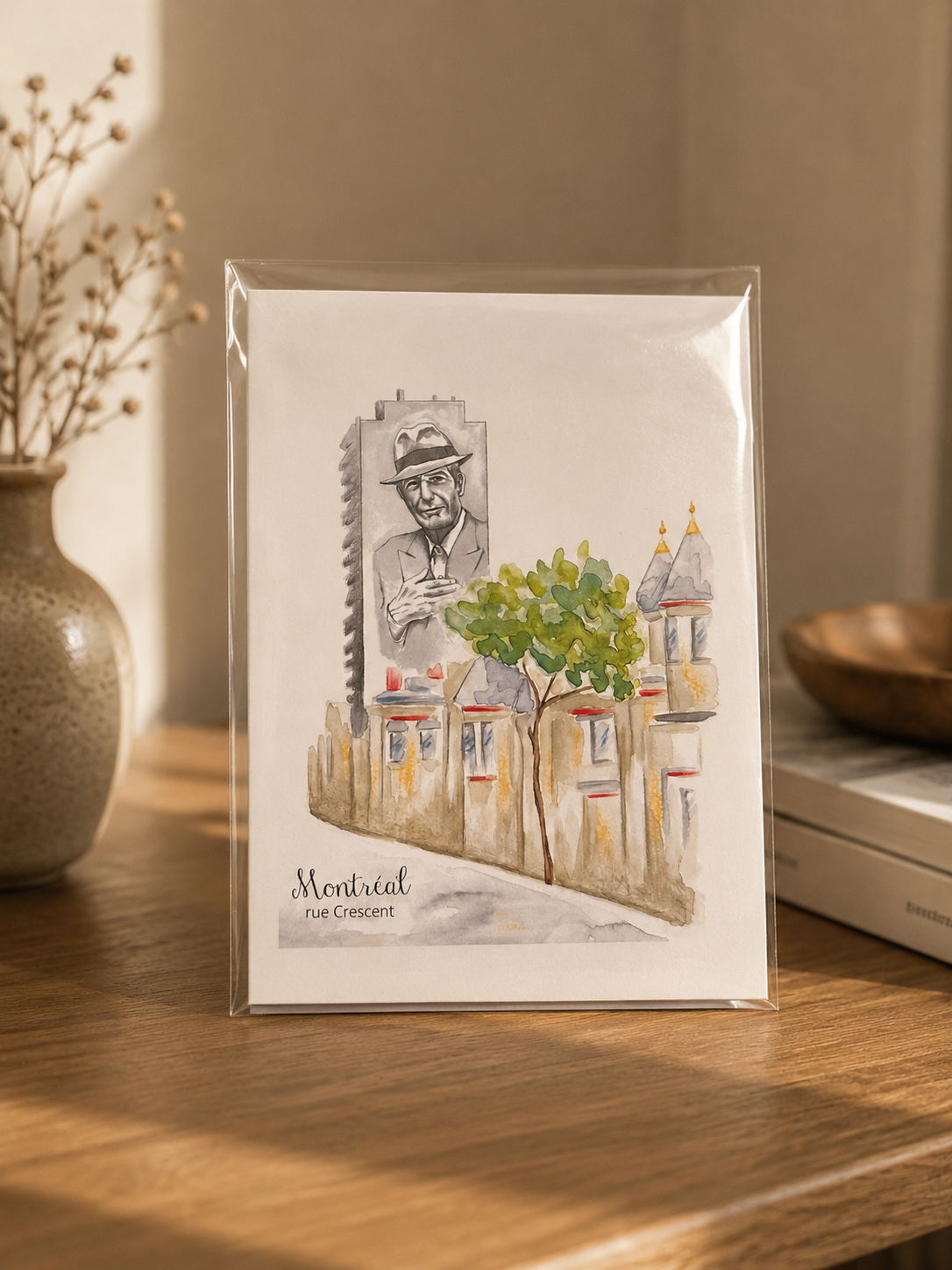 Montréal Rue Crescent Watercolour Art Print – Leonard Cohen Mural | Boutique LH Montréal