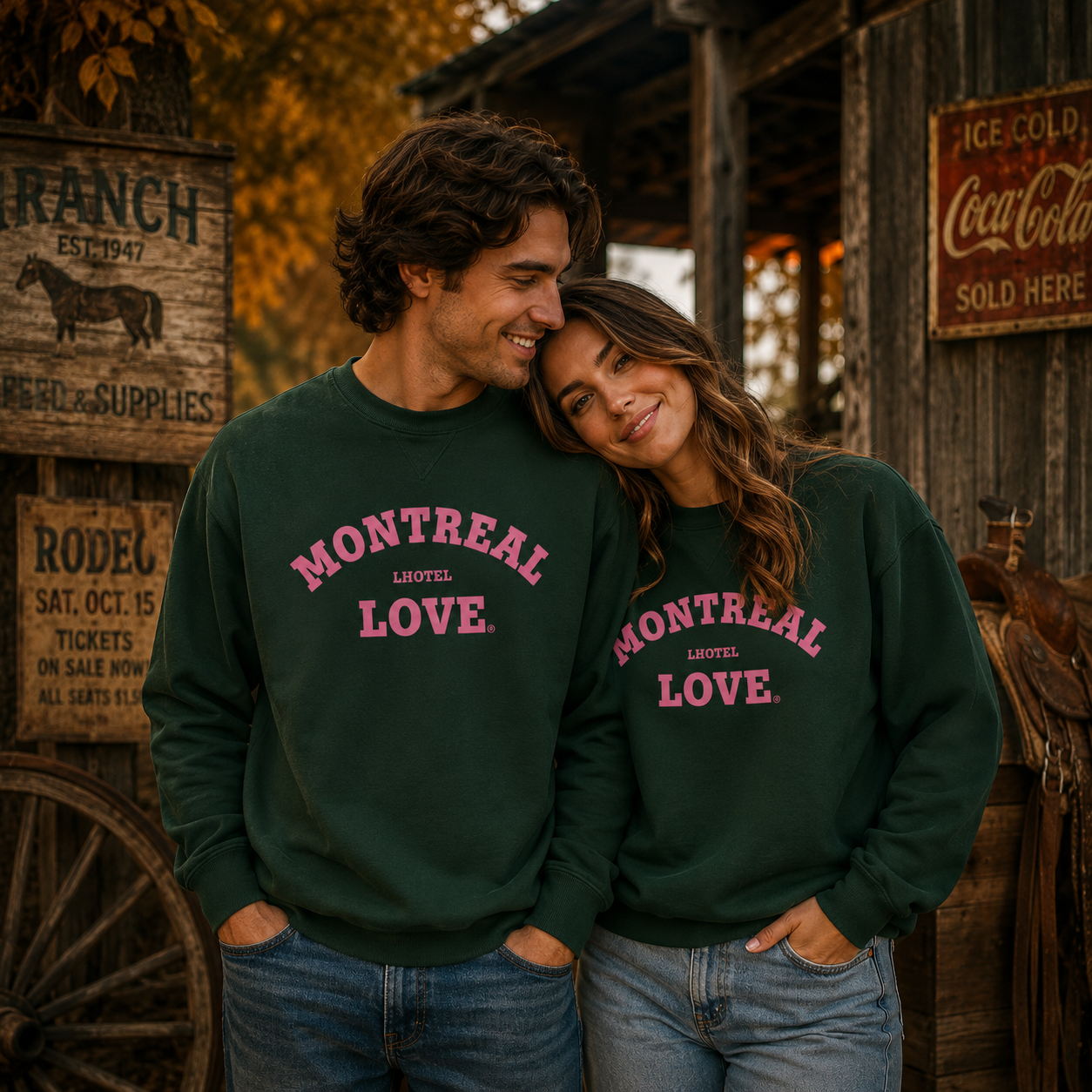 Montréal Love Crewneck Sweatshirt - Pink Logo | Unisex | Boutique LH