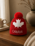 Canada Montréal Heritage Pompom Beanie – Grey Red | Boutique LH